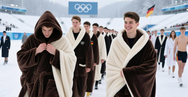 德国队穿类似法兰绒毯子睡袍出征冬奥，保暖才是王道