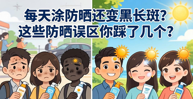 每天涂防晒还变黑长斑？这些防晒误区你踩了几个？