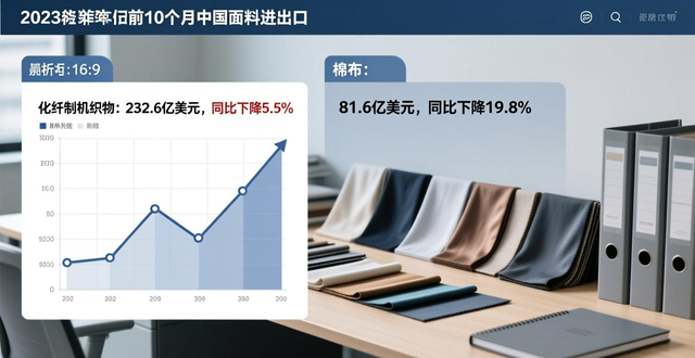 2023 年前 10 个月中国面料进出口额同比下降，出口市场遇冷