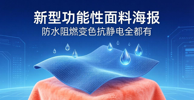 新型功能性面料海报 防水阻燃变色抗静电全都有